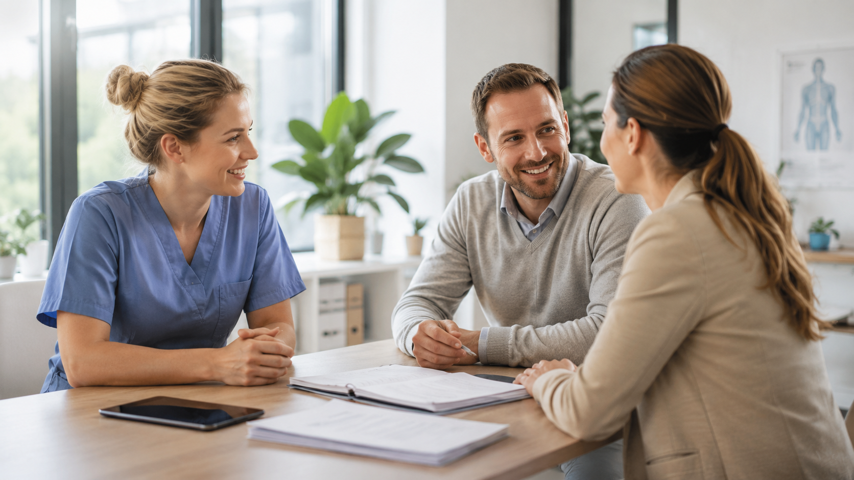 Happy Medical Pflegekraft im Einsatz